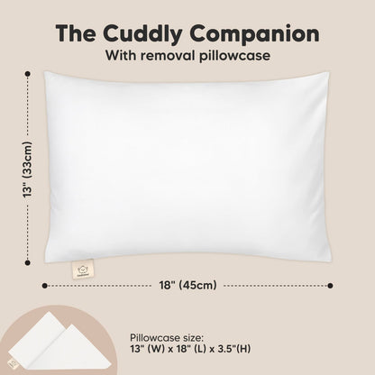 Toddler Pillow with Pillowcase - 13x18 My Little Cuddly Pillow, Viscose Derived From Bamboo Nursery Toddler Pillows for Sleeping,Kids Pillow,Small Travel Pillows,Mini Toddler Bed Pillow (Soft White)