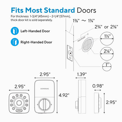ULTRALOQ U-Bolt Pro WiFi Smart Lock with Door Sensor, 8-in-1 Keyless Entry Door Lock with Fingerprint ID, App Remote Control, Built-in WiFi Keypad Deadbolt, Auto Unlock, IP65 Waterproof, Easy Install