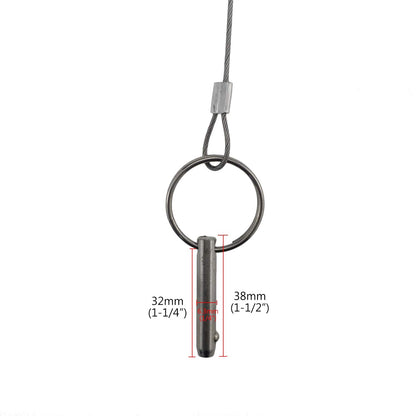 4PIECES of Marine Grade Hardware, Bimini Top Pin, Quick Release Pin 1/4" Diameter w/Lanyard Prevents Loss, All 316 Stainless Steel with Free Screws