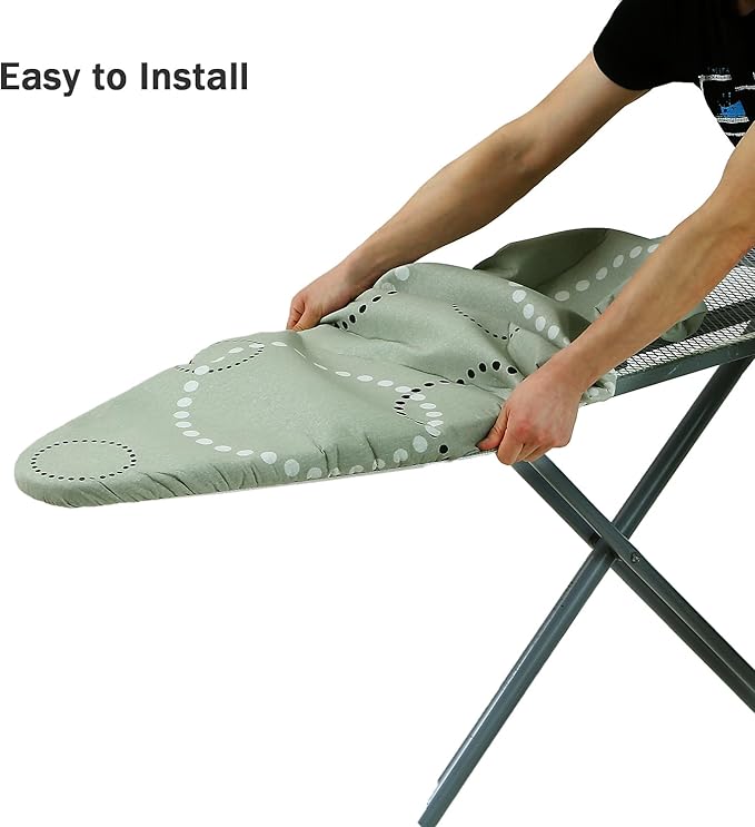 Ironing Board Cover and Pad Standard Size 15" x 54", 3 Pairs of Hook and Loop