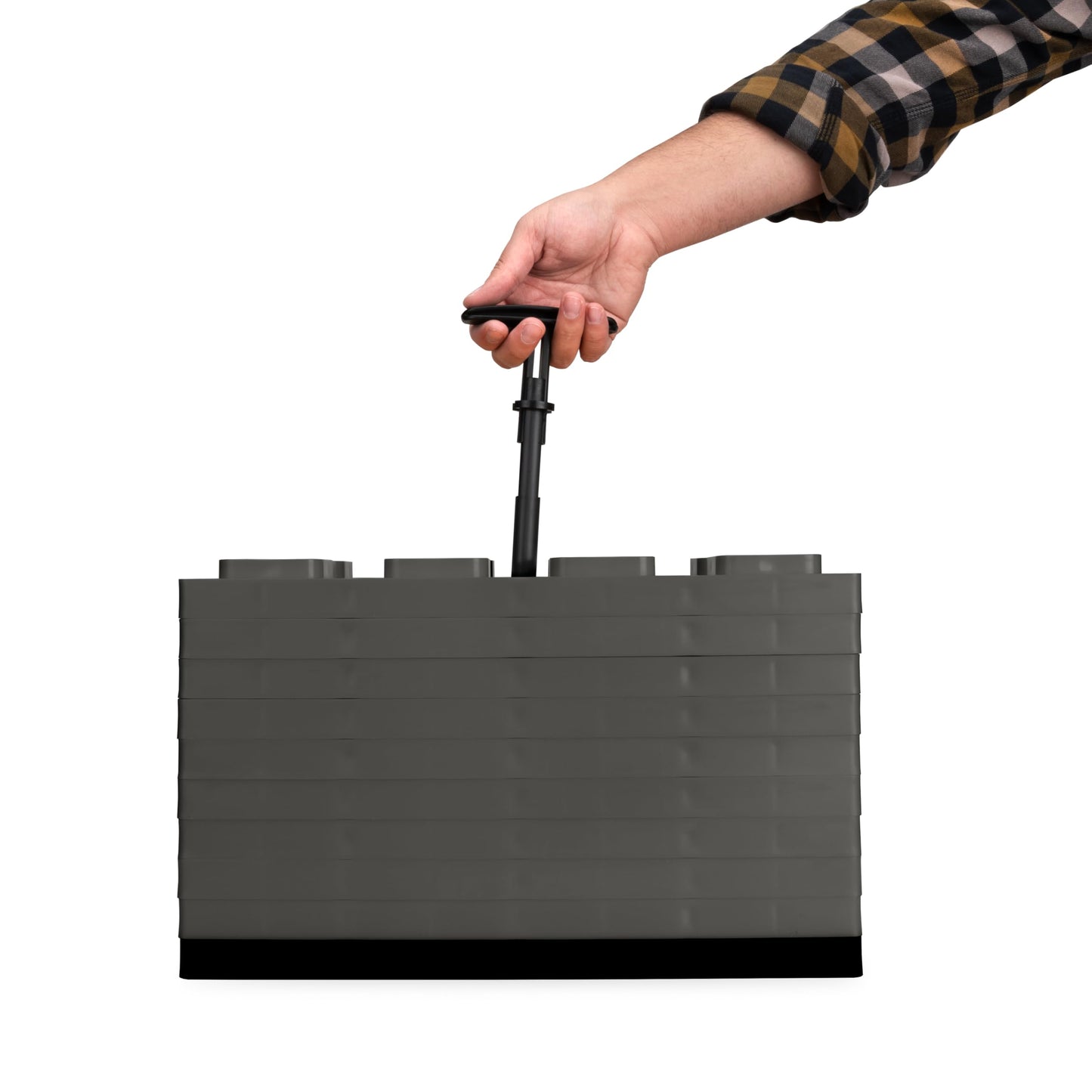Camco Fasten RV Leveling Blocks - Features Interlocking Design for Customizable Height - Carrying Handle Twists to Secure Blocks for RV Storage - Measures 17” x 8.5” x 1”, 10-Pack (21025)