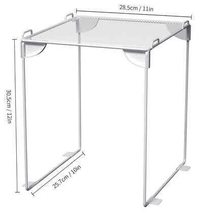 Neudeco Locker Organizer Kit, 4-Piece Set with Foldable Mesh Locker Shelf and Magnetic Pen Holders, Stackable Storage for School, Work & Gym Lockers, White