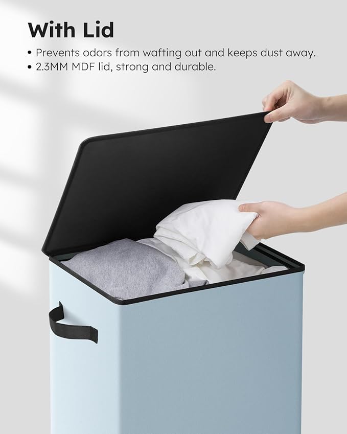 SOLEDI Laundry Hamper with Lid 90L Large & Tall Collapsible Laundry Basket