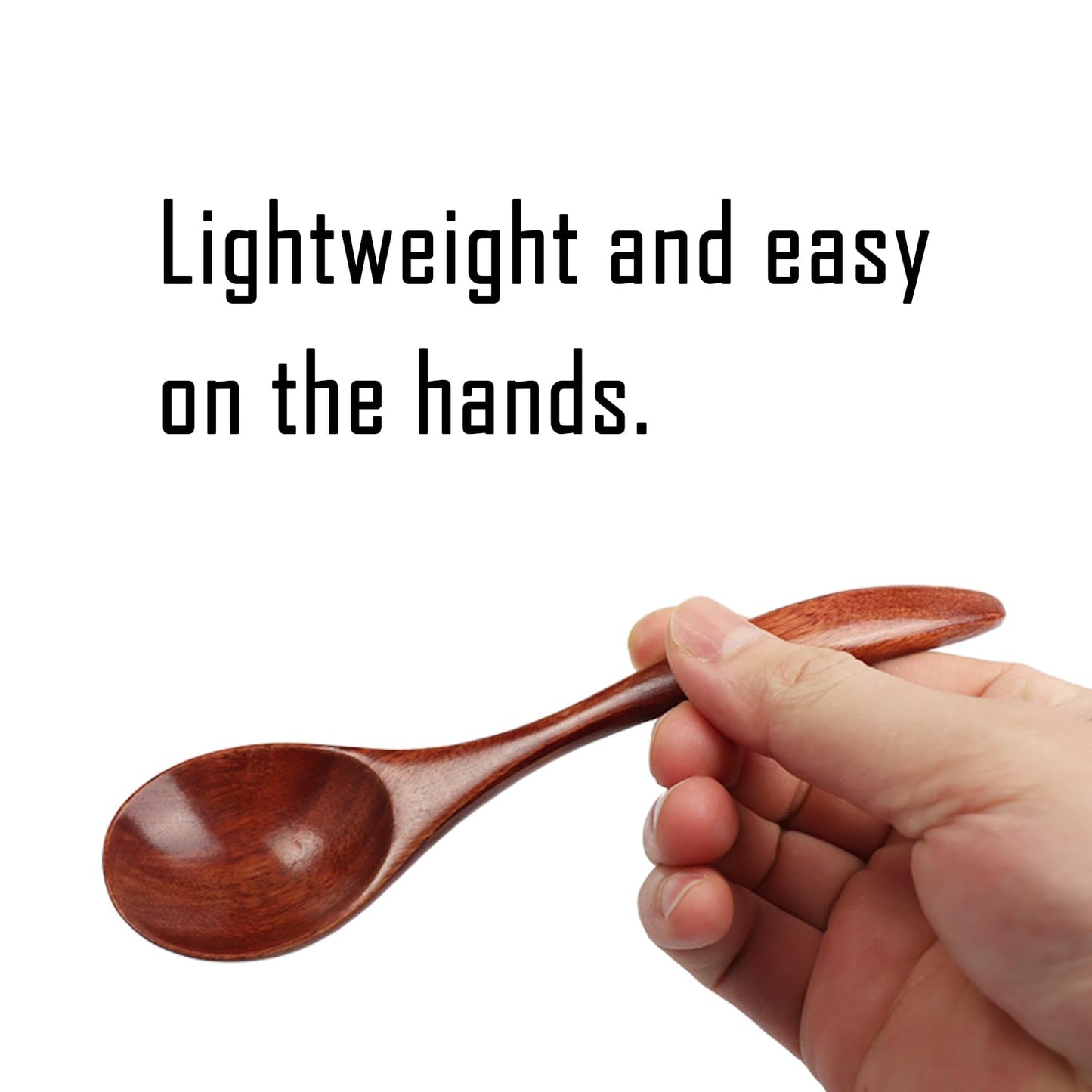 6 pcs Wooden Spoons for Eating, 6.7 inch Wooden Honey Spoons for Tea, Wood Teaspoons for Stirring Coffee - Perfect for Soup,Eating,Scooping Jars & Canisters,Dessert
