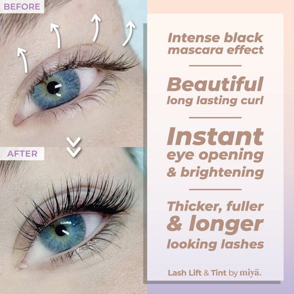Lash Lift and Tint Kit | Brow Lamination and Tint Kit | MIYA LASH | All in 1 Eyelash and Eyebrow Lift Kit with Black Colour Tint | Keratin Lash Perm LVL | Beginner Friendly | All Tools Included