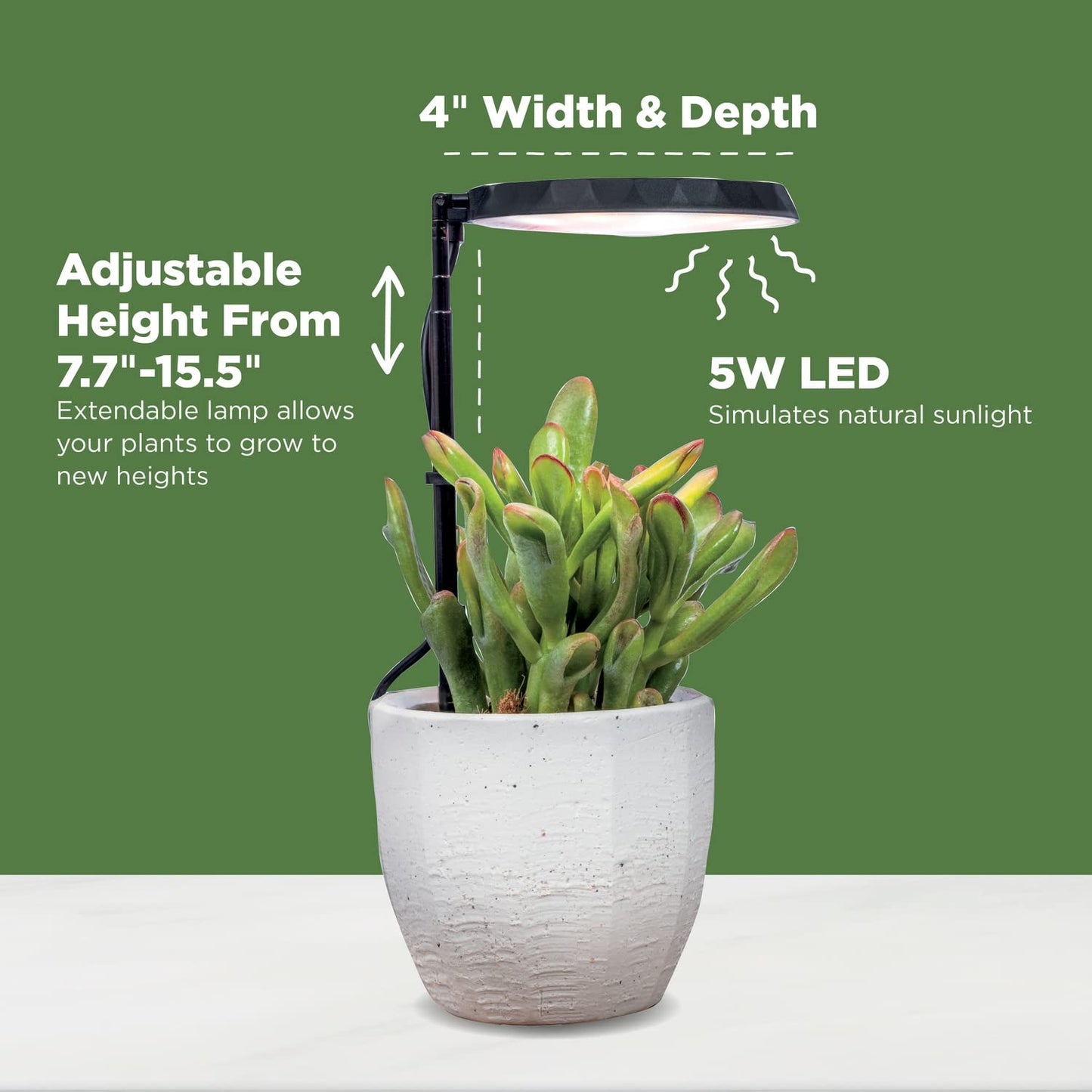 AeroGarden Stem Grow Light for Indoor Plants, Grow Live Plants Anywhere in the Home, Adjustable Light Modes, Black