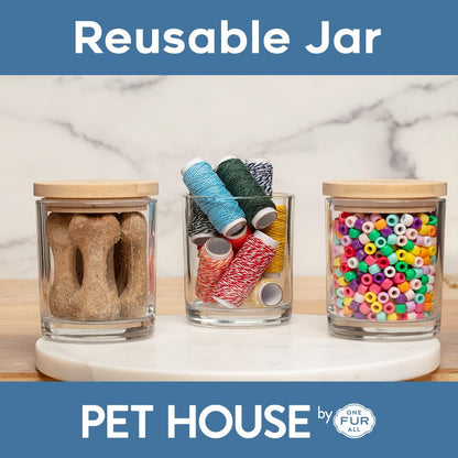 One Fur All Pet House Candle Plant-Based/Soy - Clean Burning Scented, Long Lasting Pet Odor Candle for Home - Moonlight