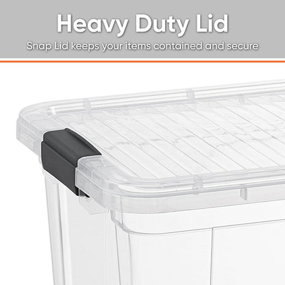 Superio Clear Plastic Storage Bin with Lid, 1.75 Qt, Non-Toxic, BPA Free, Odor Free, Organizer Storage Box, Stackable Plastic Tote for Home, Garage, School, and Office, X-Small