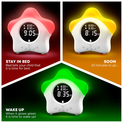 Stay-in-Bed Clock for Kids - Toddler Sleep Trainer, Night Light & Alarm