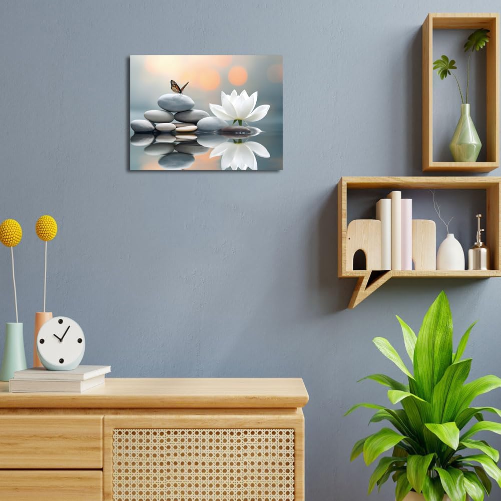 LAIART Lotus Zen Canvas Print Wall Art Modern Artwork Wall Decor