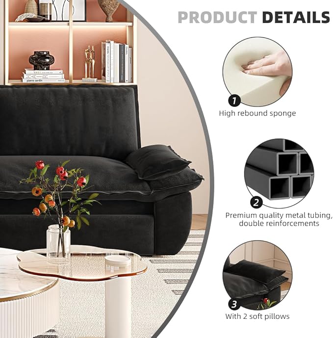 KEIKI 73.2" Queen Sleeper Sofa Bed, 3-in-1 Convertible Pull Out Couch