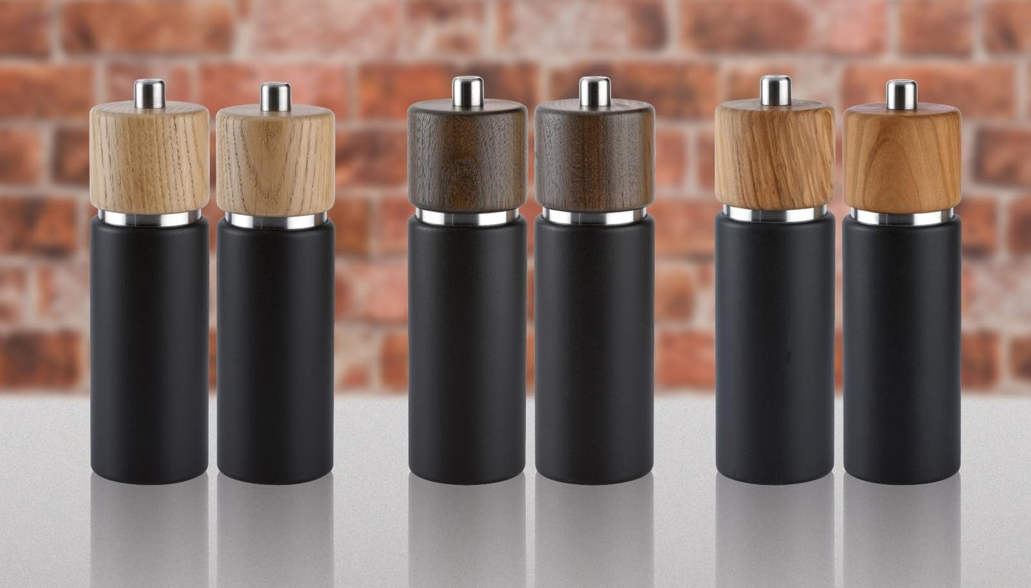 Zassenhaus Hannover Pepper Grinder Mill, 7-Inch, Matte Black/Natural Olive Wood