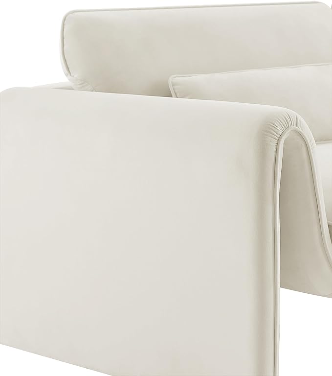 Meridian Furniture 199Cream-C Sloan Collection Modern | Contemporary Velvet