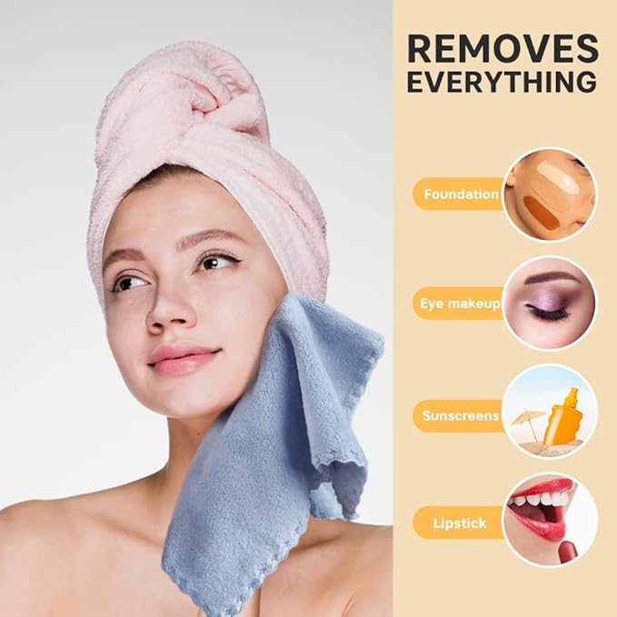 SUNLAND Microfiber Face Cloth Reusable Makeup Remover Facial Cleansing Towel