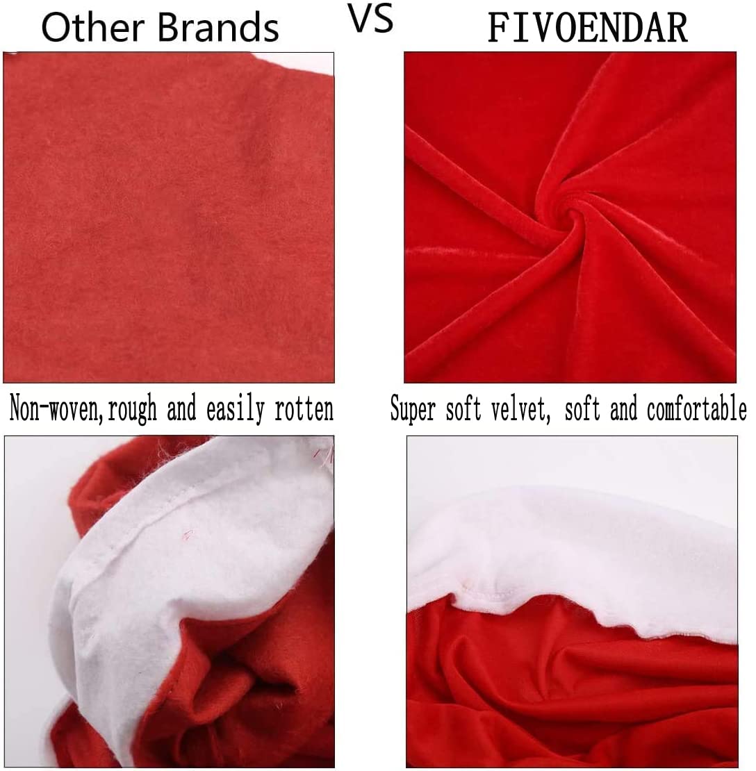 FIVOENDAR Set of 6 Large New Pack Santa Claus Hat Christmas Chair Covers Color - Fun Decoration in Wedding Parties Enjoy Responsibly & Creative Novelty Gifts