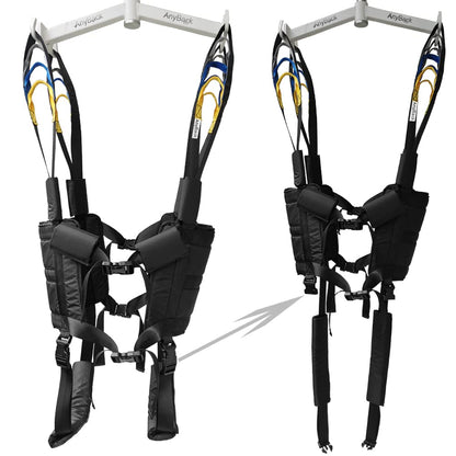 Patient Lift Sling Medical Aid Standing Transfer Belt Walking Strap Heavy Duty Carrier Fold Up Full Body Get Up Sit to Stand Assist for Elderly Senior AnyBack Black