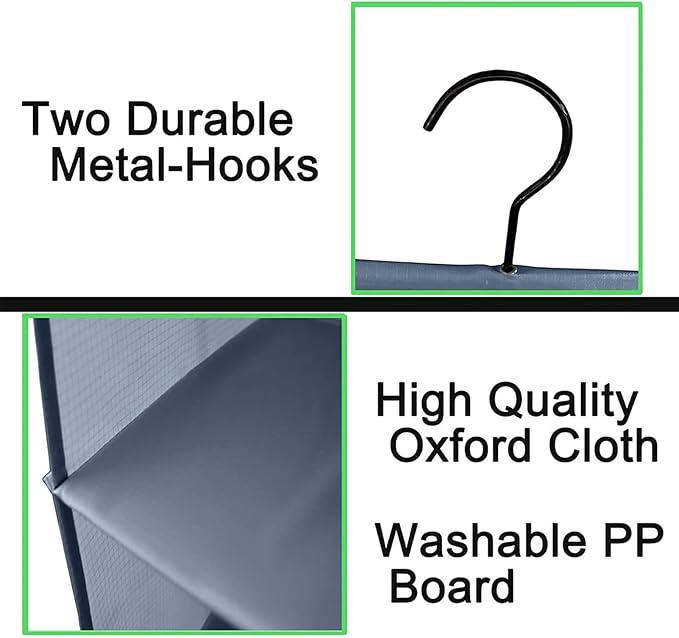 Hanging Closet Organizer, Easy Mount Foldable 4-Shelf Hanging Closet Wardrobe