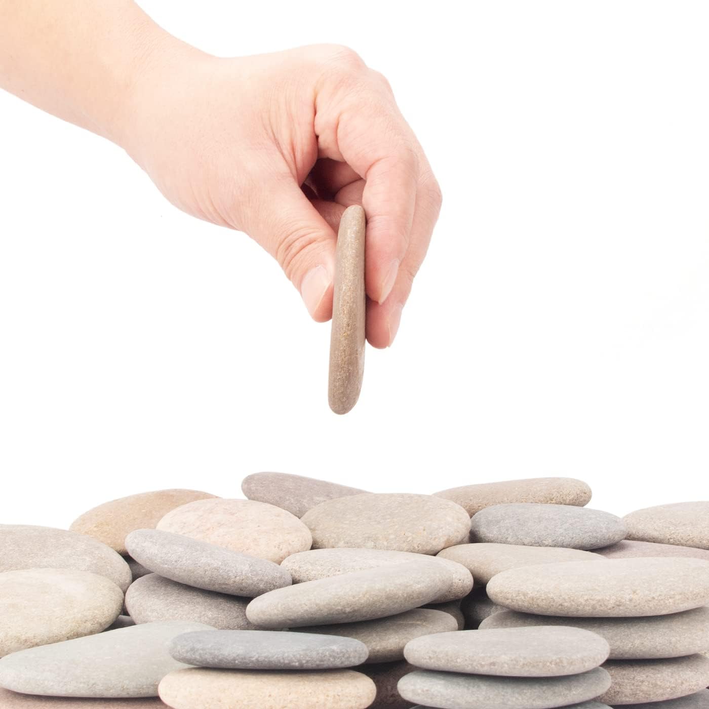 BLXQI Painting Rocks, 97-105 PCS, 18 Pounds, 2.33"-3.72" Size, DIY Craft Rocks, Natural Stones