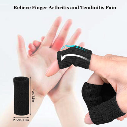 Finger Arthritis Sleeves (30Pcs), Elastic Thumb Splint Brace Support Protector Finger Compression Sleeve for Arthritis Joint Pain Relief, Breathable Fingers Tape for Triggger Fingers Sports Aid Support