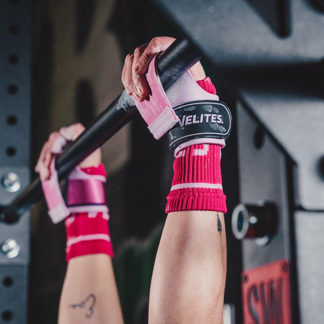 Velites I Grips Quad Pro I Professional Grips for Cross Training or Gymnastics I Suitable for Any Surface I Use with Magnesium I Include Fabric Wristbands to Gift Match.