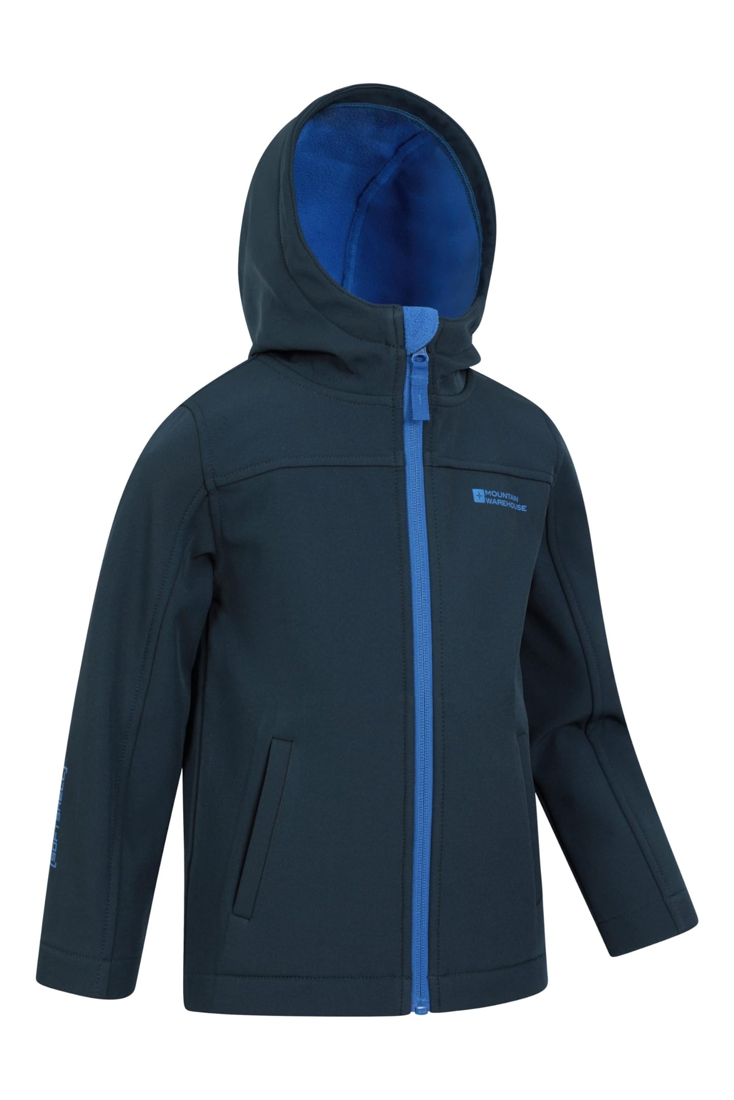 Mountain Warehouse Exodus Kids Softshell Jacket - Breathable, Wind & Water Resistant, Fleece Lined Coat for Boys & Girls - For Autumn, Winter, Hiking & Outdoors Navy Kids Size 11-12 Years