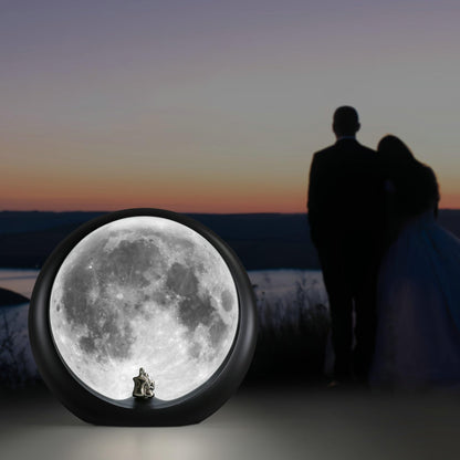 mamre Super Moon Lamp Dimmable Nightlight Unique Gift for Him/Her-Snguule Lovers Sitting Under The Super Moon