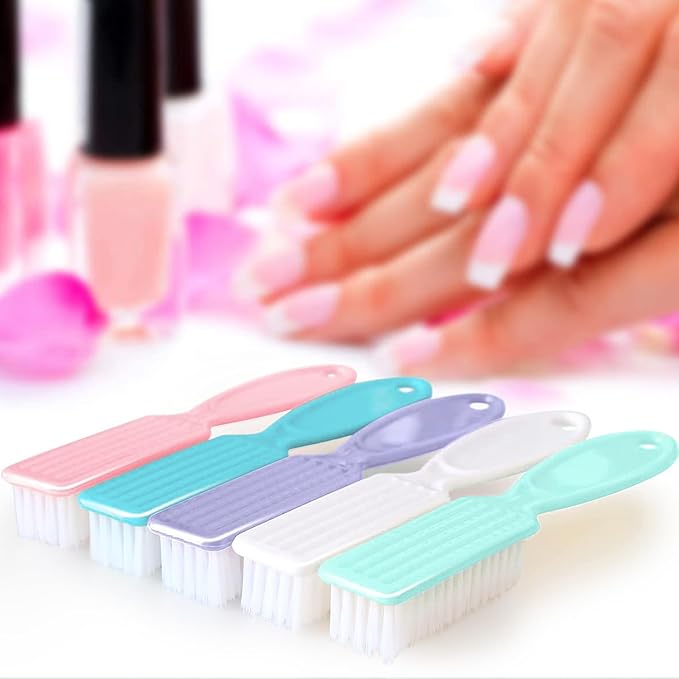 NICEMOVIC 10 Pcs Nail Brush for Cleaning Fingernails, Handle Grip Nail Scrubber