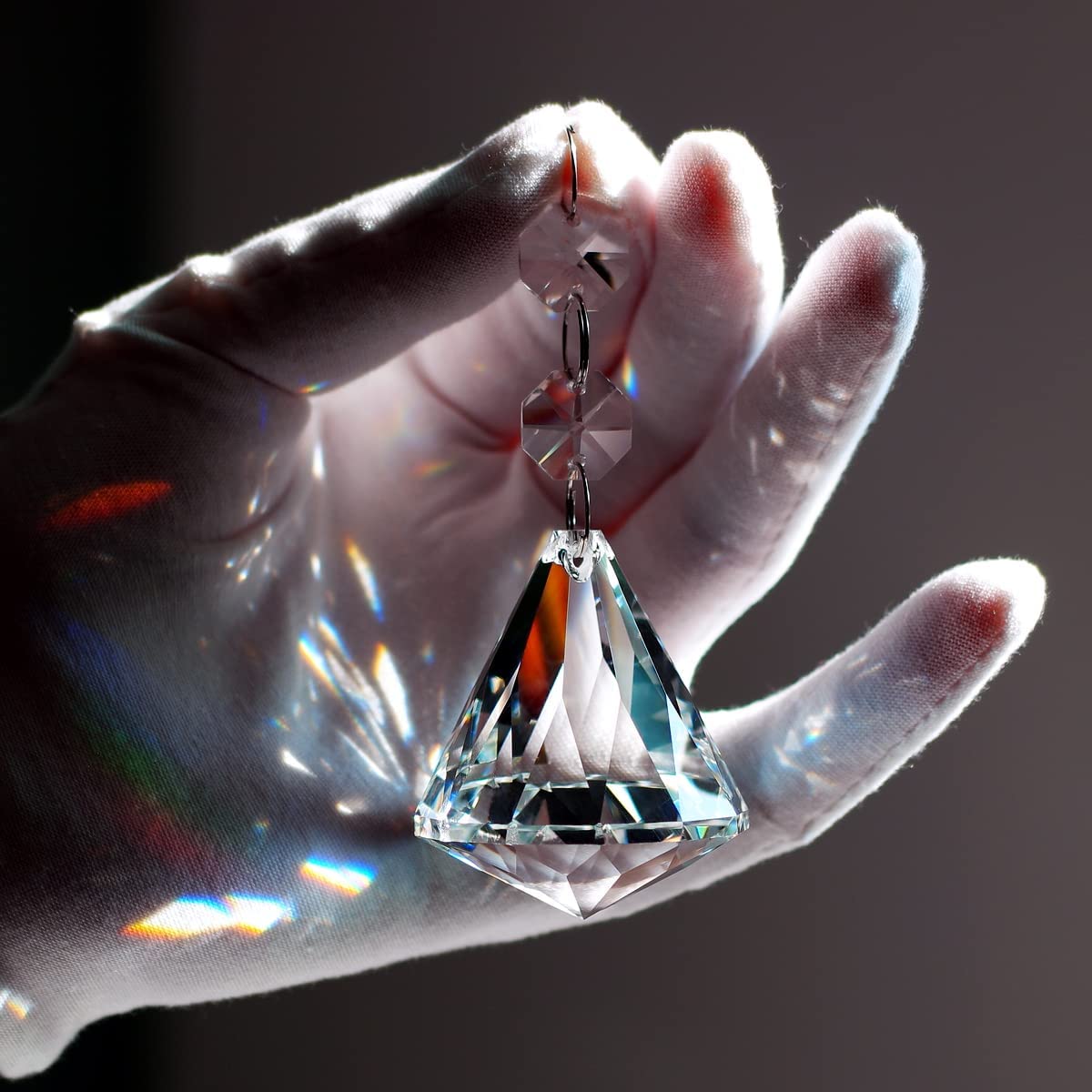 GOLDENHAITAI 10pcs Crystal Ball Prisms Chandelier Parts Pendant, Hanging Glass Crystals Suncatcher for Window Decoration Clear 40mm