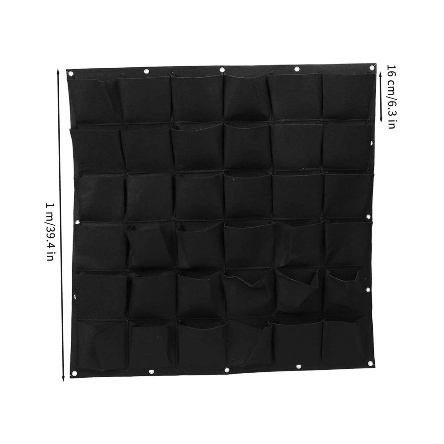 Ginwrek Wall Planter Vertical Garden Planter with 36 Pockets, Living Wall for Indoor Outdoor Use, Thick Non-Woven Fabric Planting Bag (Black, 39.4"x39.4")