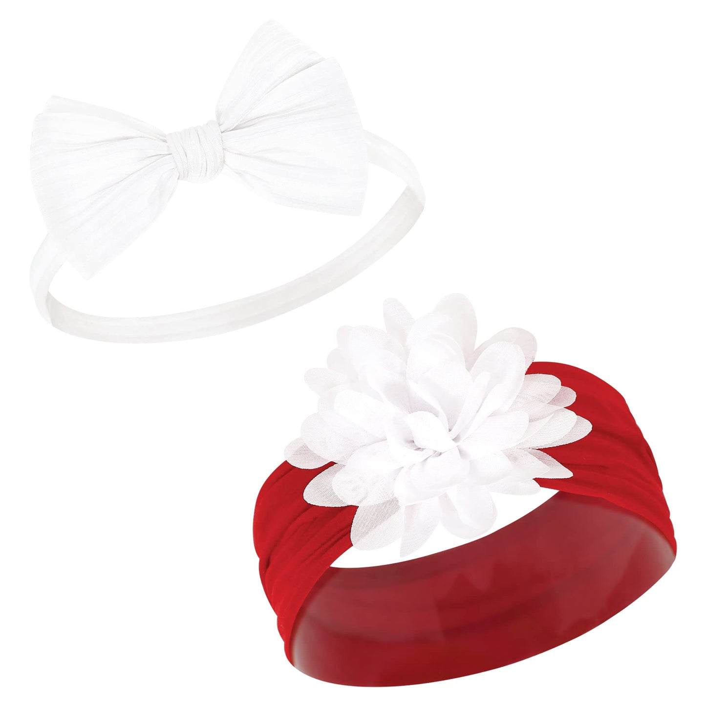 Hudson Baby Infant Girl Cotton and Synthetic Headbands, 12 Days Of Christmas Holly, 0-24 Months