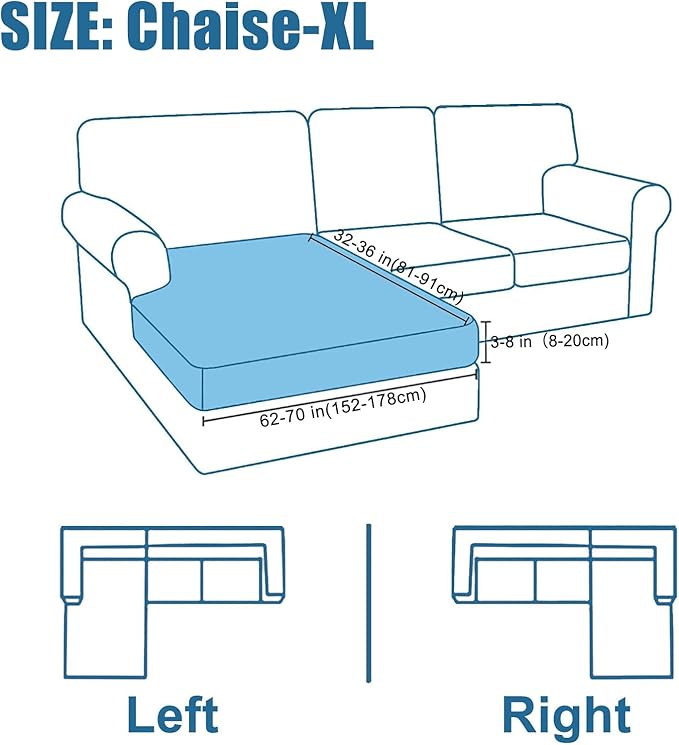 Smiry Waterproof Couch Cushion Covers, Stretch Jacquard Sectional Couch Covers