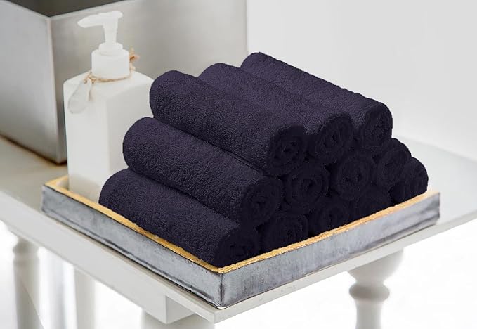 Avalon Towels Cotton Washcloths – Size 12x12 Inches, 100% Ring Spun Cotton