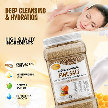SPA REDI - Detox Foot Soak Pedicure and Bath Fine Salt, Lavender and Wildflower, 128 Oz - Made with Dead Sea Salts, Argan Oil, Coconut Oil, and Essential Oil, Hydrates, Softens and Moisturizes