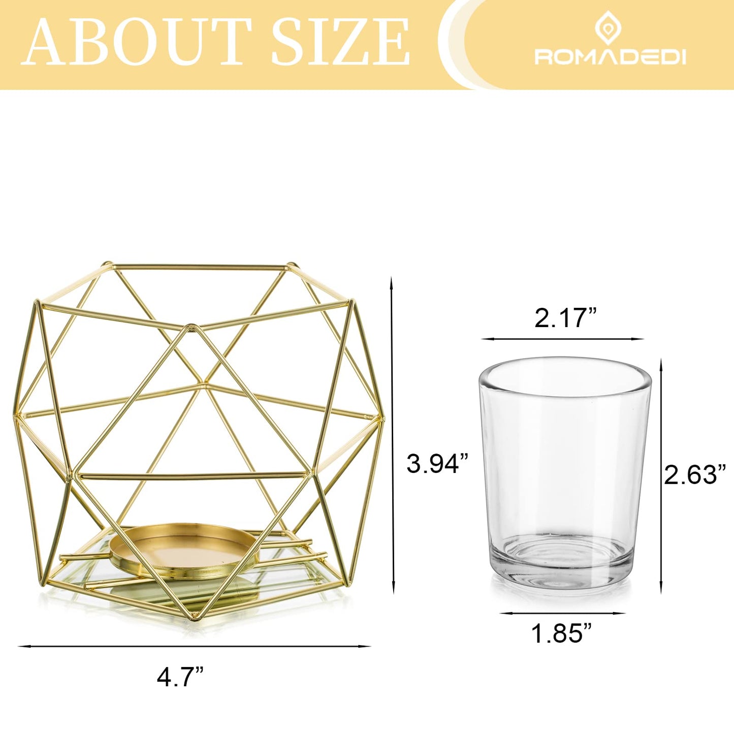 20pcs Geometric Candle Tealight Holders Gold - Holder for Tea Light Decorative Votive Candle Stand Accents for Home Table Shelf Mantel Modern Geo Decoration Christmas Wedding Reception Décor, Gold