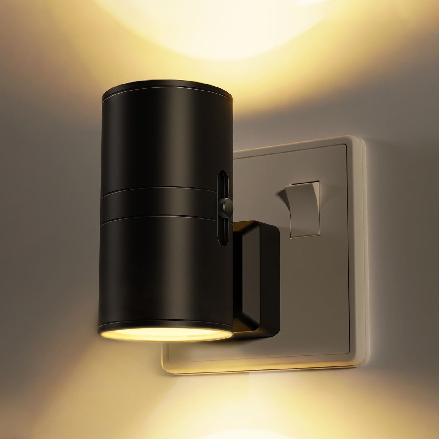 LOHAS-LED Night Light Plug in Wall, Dimmable Night Light with Dusk to Dawn Sensor, [1 Pack] Adjustable Brightness 100LM, Warm White 3000K, Plug in Nightlight for Hallway Bedroom Stair Bathroom Toddler