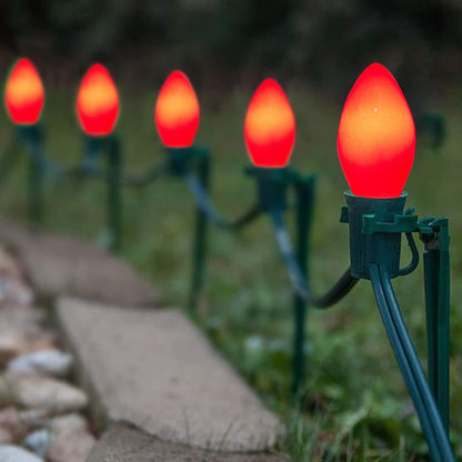 GOOTHY 25 Pack C7 Red LED Christmas Light Bulb, C7 Red Replacement Bulbs for Outdoor String Lights Window Candles Chandeliers, E12 Candelabra Base LED Bulbs, 0.6 Watt Led Night Light Bulb