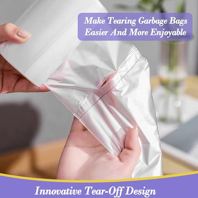 3 Gallon 120pcs Small Clear Trash BagsPlastic Strong Clear Garbage Bags