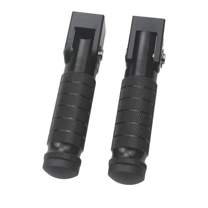 Adsspro Universal CNC M8 Motorcycle Foot Pegs 90 Degree Foldable Foot pegs Footpegs CNC Anti-Skid Footrest Foot Rest Pedal for Motorbike Mini Bike Dirt Pit Bike (Black)