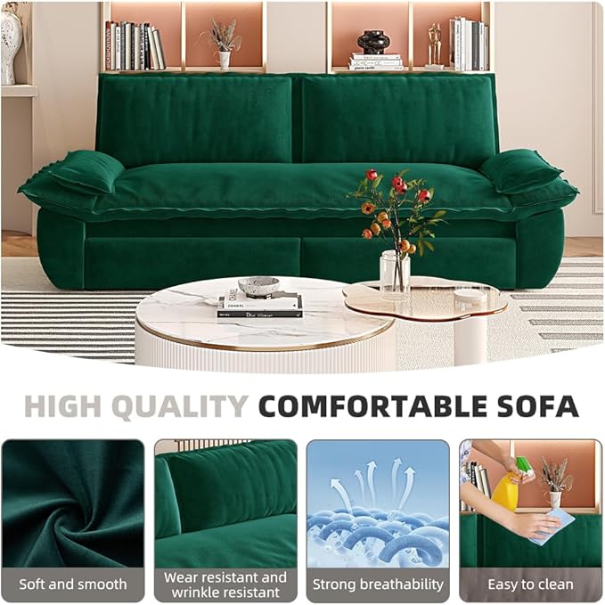 KEIKI 73.2" Pull Out Sofa Bed Queen, 3-in-1 Convertible Sleeper Couch