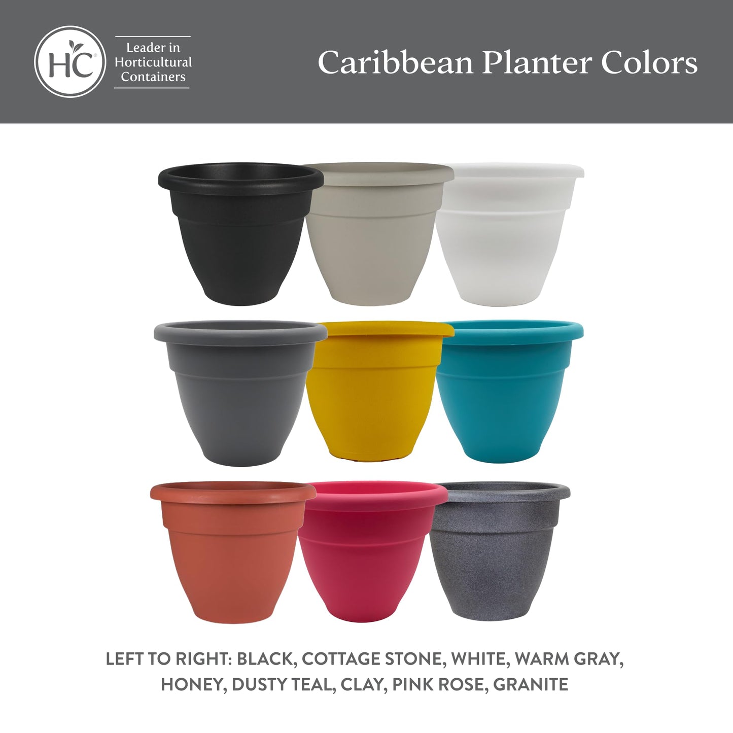The HC Companies Caribbean Planter Pot - Outdoor & Indoor Plant Pot With Drainage Hole & Plug - Rolled Rim Plastic Pots For Plants & Flowers - Decorative Plant Pot (12" Clay, Pack of 1)