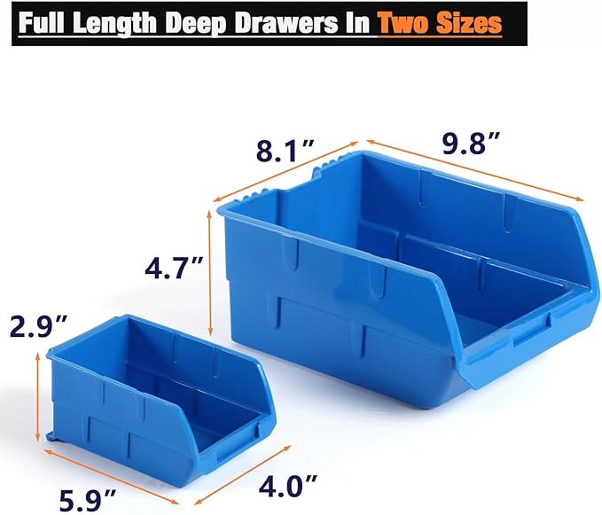Wallmaster Wall Mounted Storage Bins, Wall Storage Bins Parts Rack 10 Bins&3