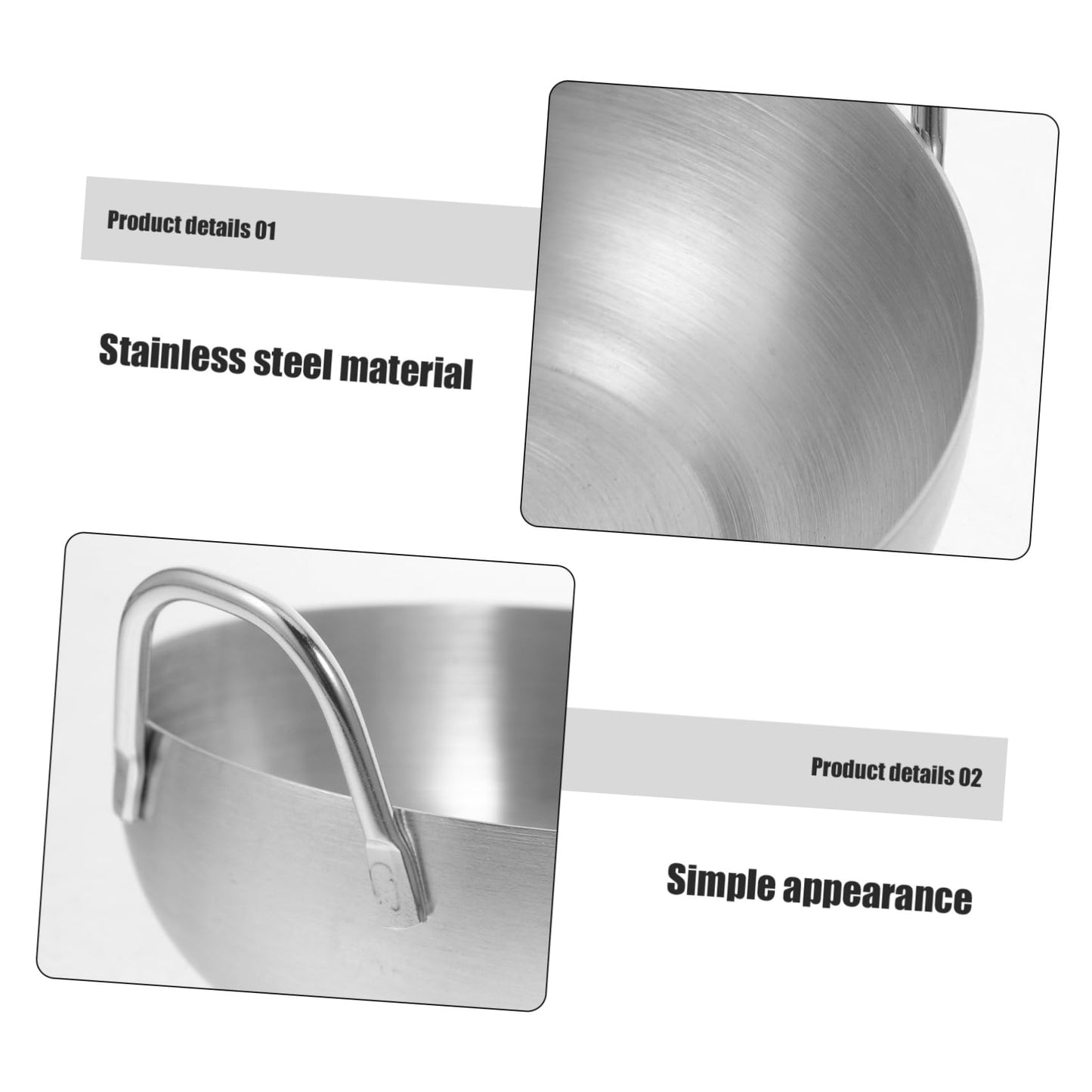 MUCKLILY 304 Stainless Steel Dipping Sauce Dish Handle Small Round Sauce Bowl for Condiments Flavor Dish for Home Kitchen and Restaurant Use Single Unit