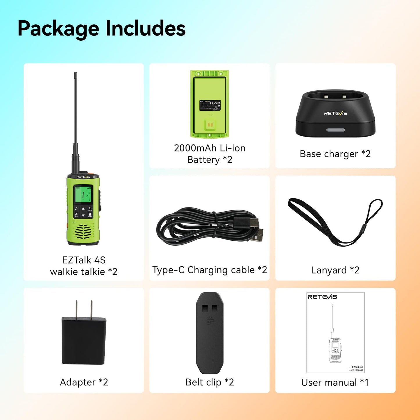 Retevis EZTalk 4S IP68 Waterproof Walkie Talkies, GMRS Long Range Emergency Two Way Radio, Floating, 2000mAH Rechargeable, NOAA Weather Alerts, Sturdy and Durable, for Salt Water