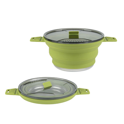 Restaurantware-Hi Tek 2.5 Liter Collapsible Camping Pot, 20 Portable Cook Pots - With Lid, Stainless Steel Bottom, Silicone Camping Cookware, For Travel Or Outdoor Hiking- Restaurantware