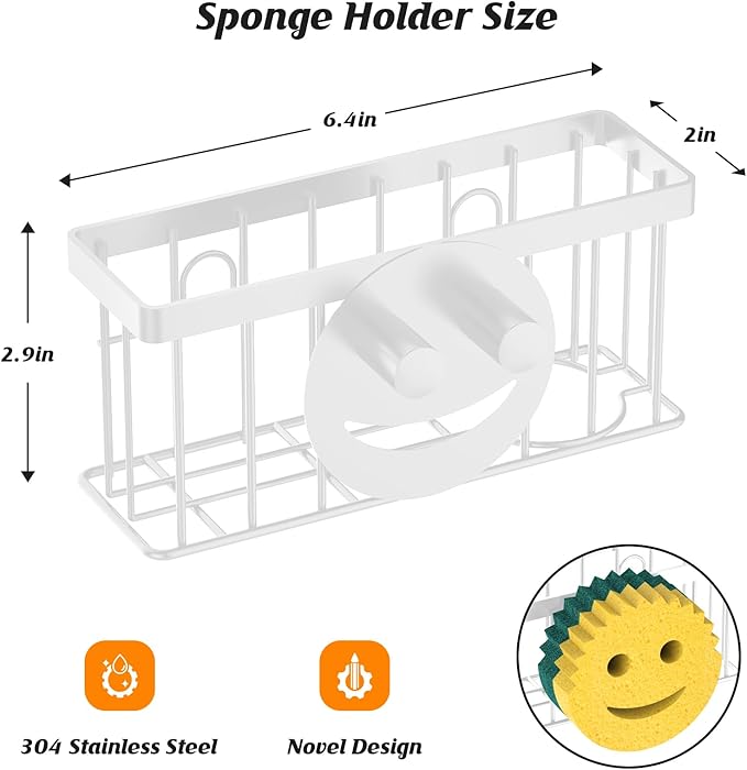Sponge Holder Smiley Face, Sink Caddy, Kitchen Organizer