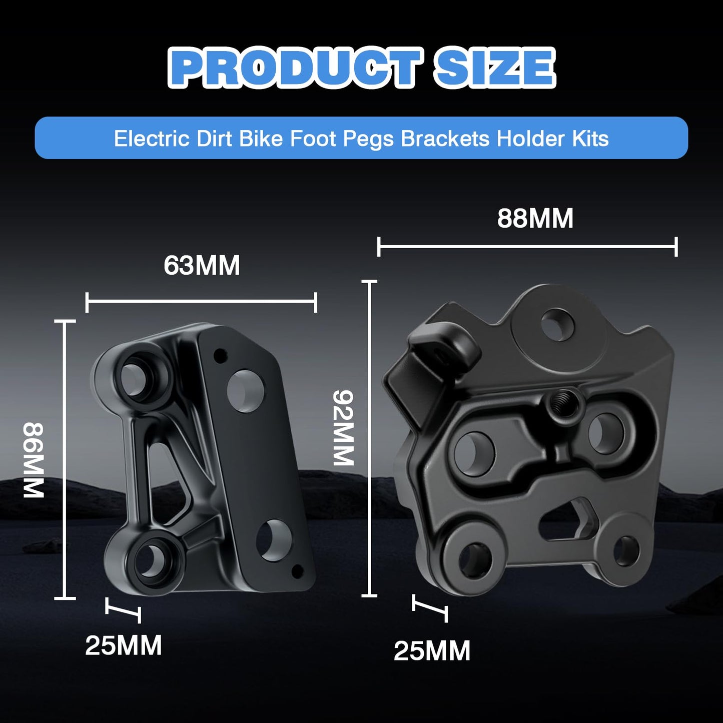 Electric Dirt Bike Foot Pegs Brackets Holder Kits Compatible with Talaria XXX X3 and Talaria XXX X3 PRO Footpeg Pedal Bracket Support