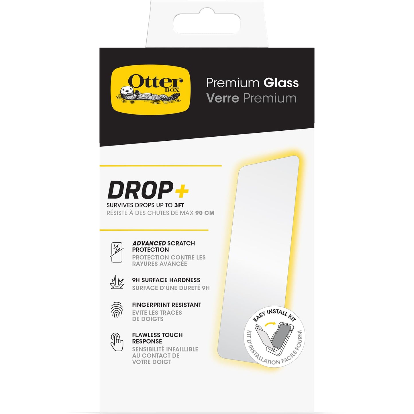OtterBox iPhone 15 Plus Glass Screen Protector, Flawless Touch Response, Fingerprint Resistant, Easy Installation