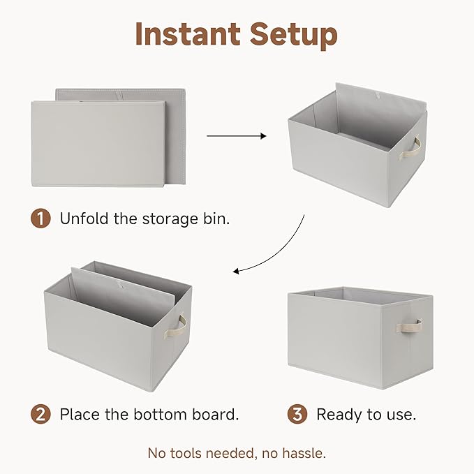 StorageWorks Storage Baskets for Shelves, Fabric Storage Bins, Closet