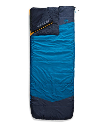 THE NORTH FACE Dolomite One 15F / -9C, 3-in-1 Insulated Sleeping Bag - Water Repellent, Rectangular Shape, Fleece Lined, Hyper Blue/Radiant Yellow-NPF, Regular