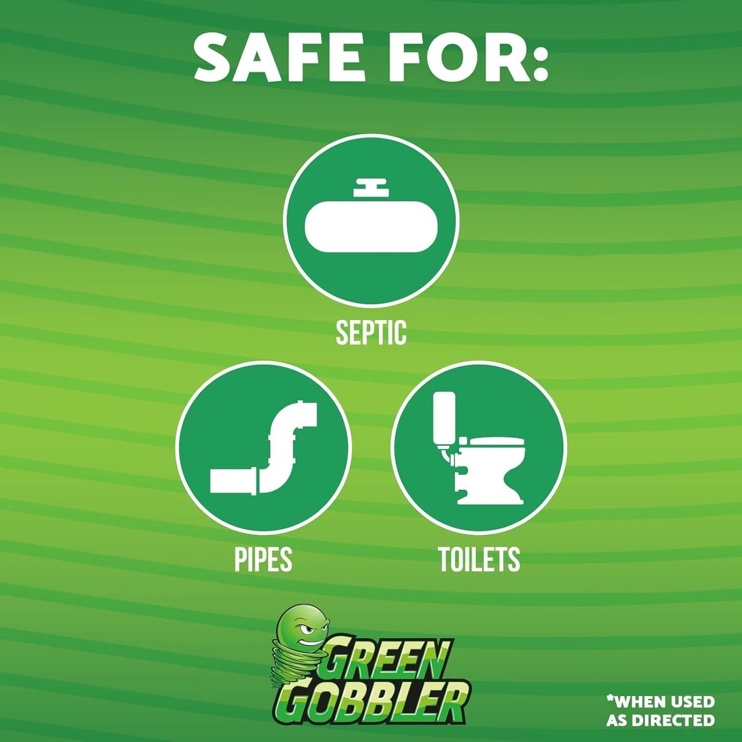 Green Gobbler Septic Saver Pods - Sewage & Septic Tank Cleaner - Bacteria Enzyme Packs for Monthly Septic Tank Treatments - 6 Pods (222g)